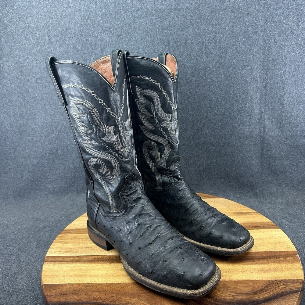 Dan Post Men's Size 8.5D Chandler Full Quill Ostrich Boot Black Cowboy DP2890 - Picture 2 of 12